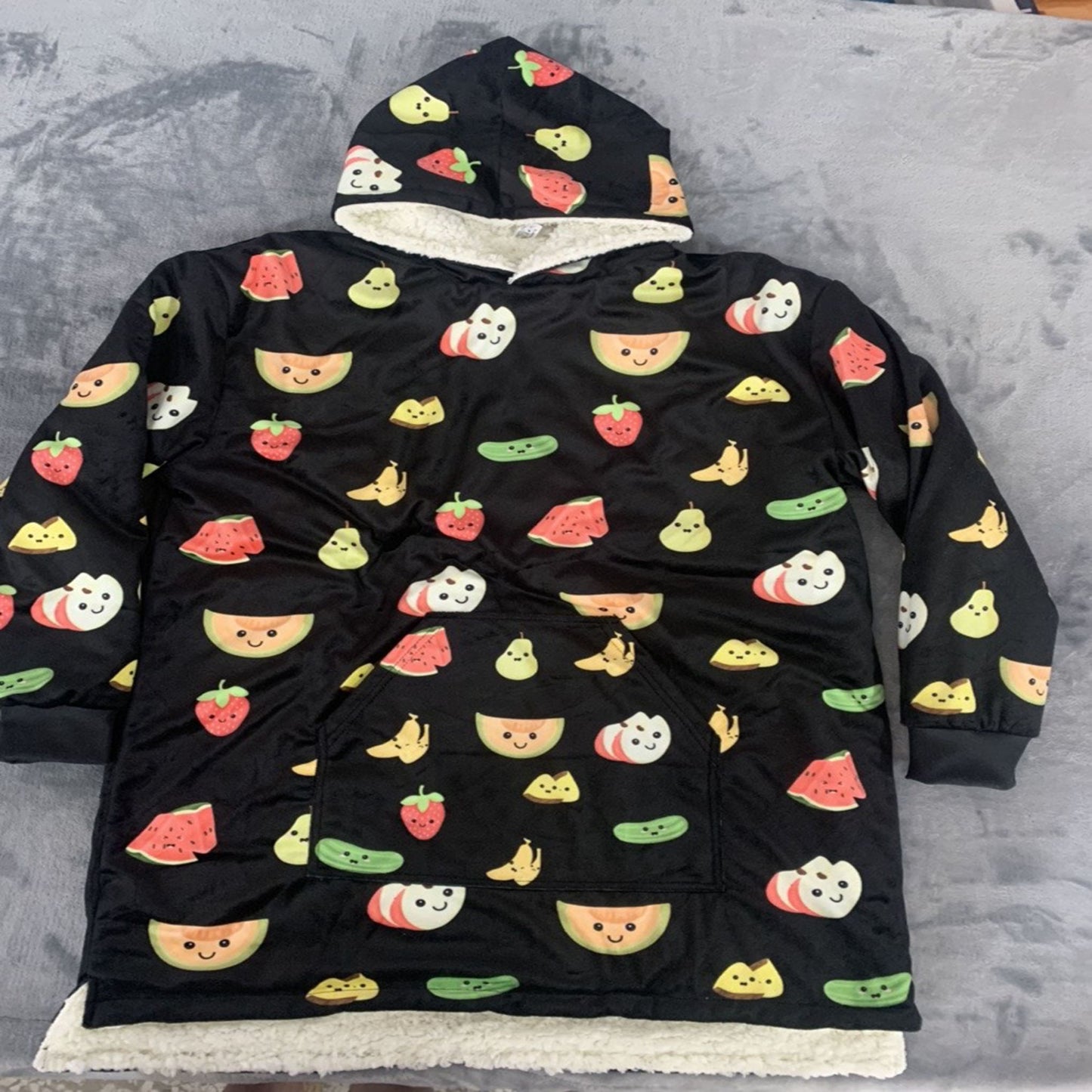 Fruit Hoodie Sherpa Super Soft 2 Sides
