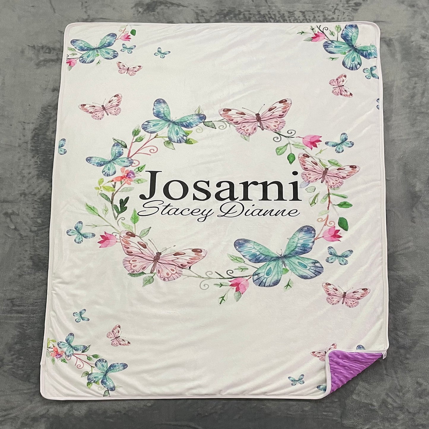 7 Butterfly Print Mink Blanket