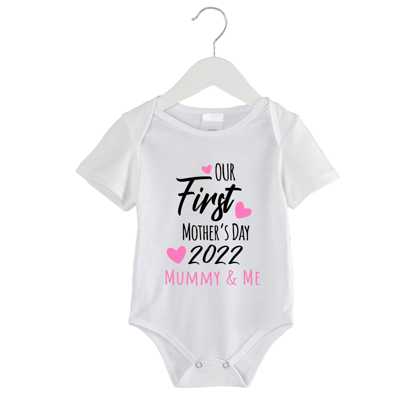 Our 1st Mother's day Baby Body Romper, With Snaps Opening Neck, Short Sleeves