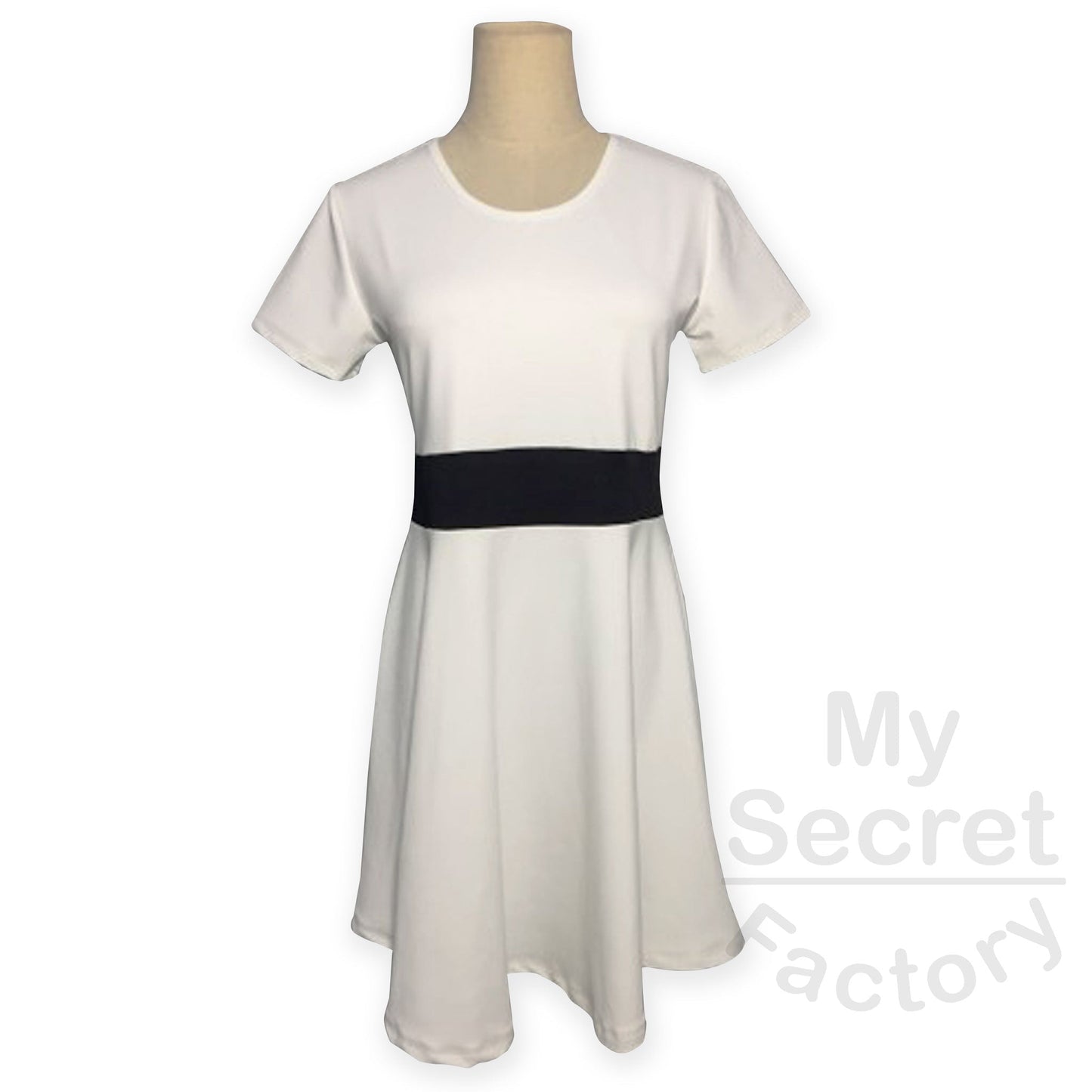 87/13 Capped Sleeve Skater Dress V neck - Munsters
