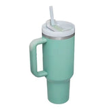 Customizable 40oz Insulated Tumbler – Durable Sport Water Bottle with Handle & Lid for Travel or Gifts