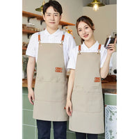 Thickened Waterproof Long Work Clothes Household Kitchen Catering Apron Floral Design Denim Cotton for Cleaning Flower Shop Use
