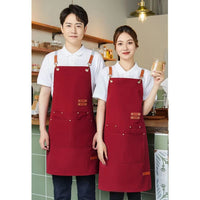 Thickened Waterproof Long Work Clothes Household Kitchen Catering Apron Floral Design Denim Cotton for Cleaning Flower Shop Use