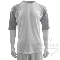 Raglan Cotton Feel Polyester T-shirt, Middle Sleeves Plus Size