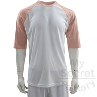 Raglan Cotton Feel Polyester T-shirt, Middle Sleeves Plus Size