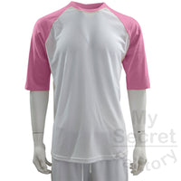 Raglan Cotton Feel Polyester T-shirt, Middle Sleeves Plus Size
