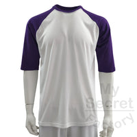 Raglan Cotton Feel Polyester T-shirt, Middle Sleeves Plus Size