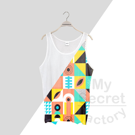 Sport Tank Poly Mesh Big Holes Flat Seam