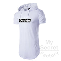 Hoodie T-shirt Long Sleeves Curved Bottom Hem