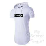 Hoodie T-shirt Long Sleeves Curved Bottom Hem