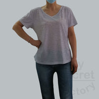 Cotton Hips Curve V-neck