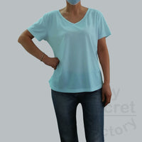 Cotton Hips Curve V-neck