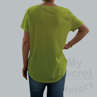 Cotton Hips Curve V-neck