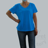 Cotton Hips Curve V-neck