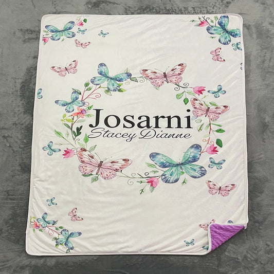 7 Butterfly Print Mink Blanket