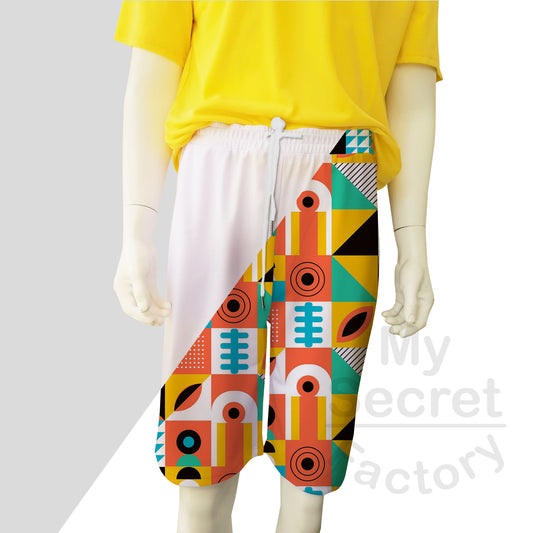 All Over Print Short Pants With 2 Pockets