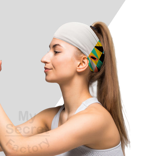 All Over Print Headband Yoga Workout Wide Elastic Hair Accessorie Hairband Running Sports moisture-wicking Bandana