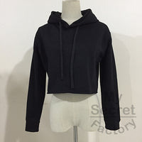 Crop Top Hoodie Fray Bottom