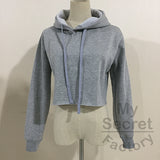 Crop Top Hoodie Fray Bottom