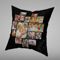 Pillow Cover Heart Photos Print One Side With Zipper