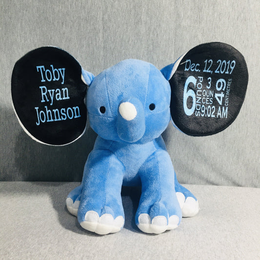 Plush Elephant - Print On Ears