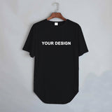 Plus Size 3XL-8XL Hip Hop Curved Bottom Hem T-shirt
