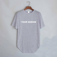 Plus Size 3XL-8XL Hip Hop Curved Bottom Hem T-shirt