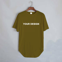 Plus Size 3XL-8XL Hip Hop Curved Bottom Hem T-shirt