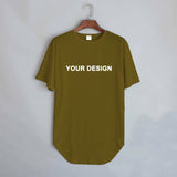 Plus Size 3XL-8XL Hip Hop Curved Bottom Hem T-shirt
