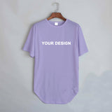Plus Size 3XL-8XL Hip Hop Curved Bottom Hem T-shirt