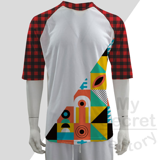 Red Buffalo Raglan Sleeve Cotton-Feel Polyester T-Shirt